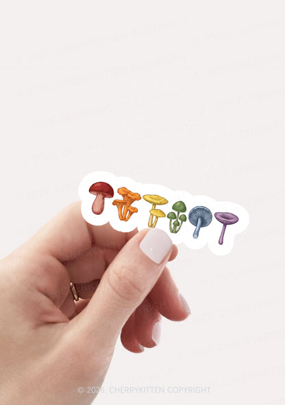 Rainbow Mushroom Pride 1pc Y2K Sticker Cherrykitten