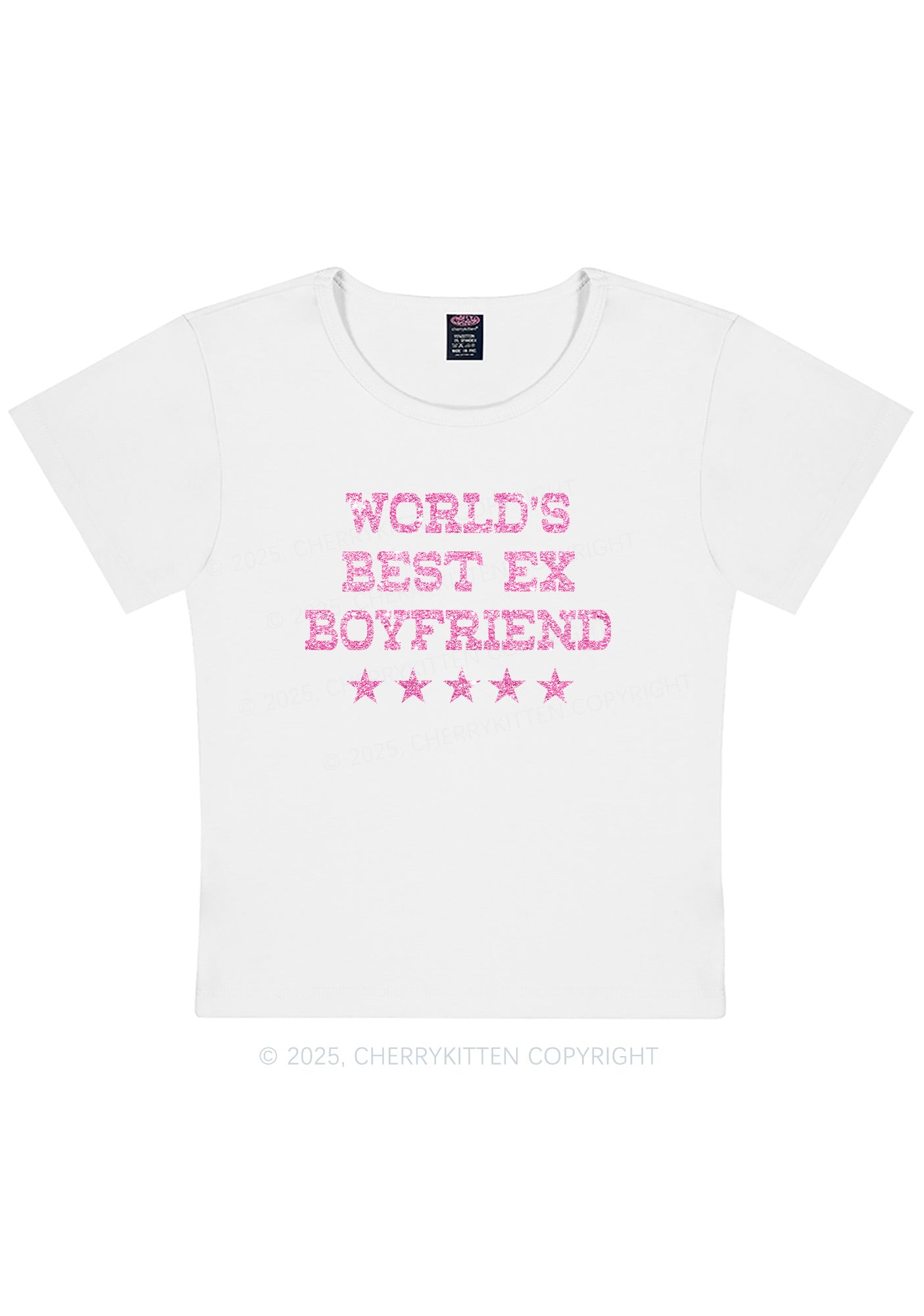 Glitter Best Ex Boyfriend Y2K Baby Tee Cherrykitten