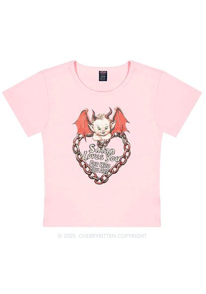 Satan Loves You Y2K Baby Tee Cherrykitten