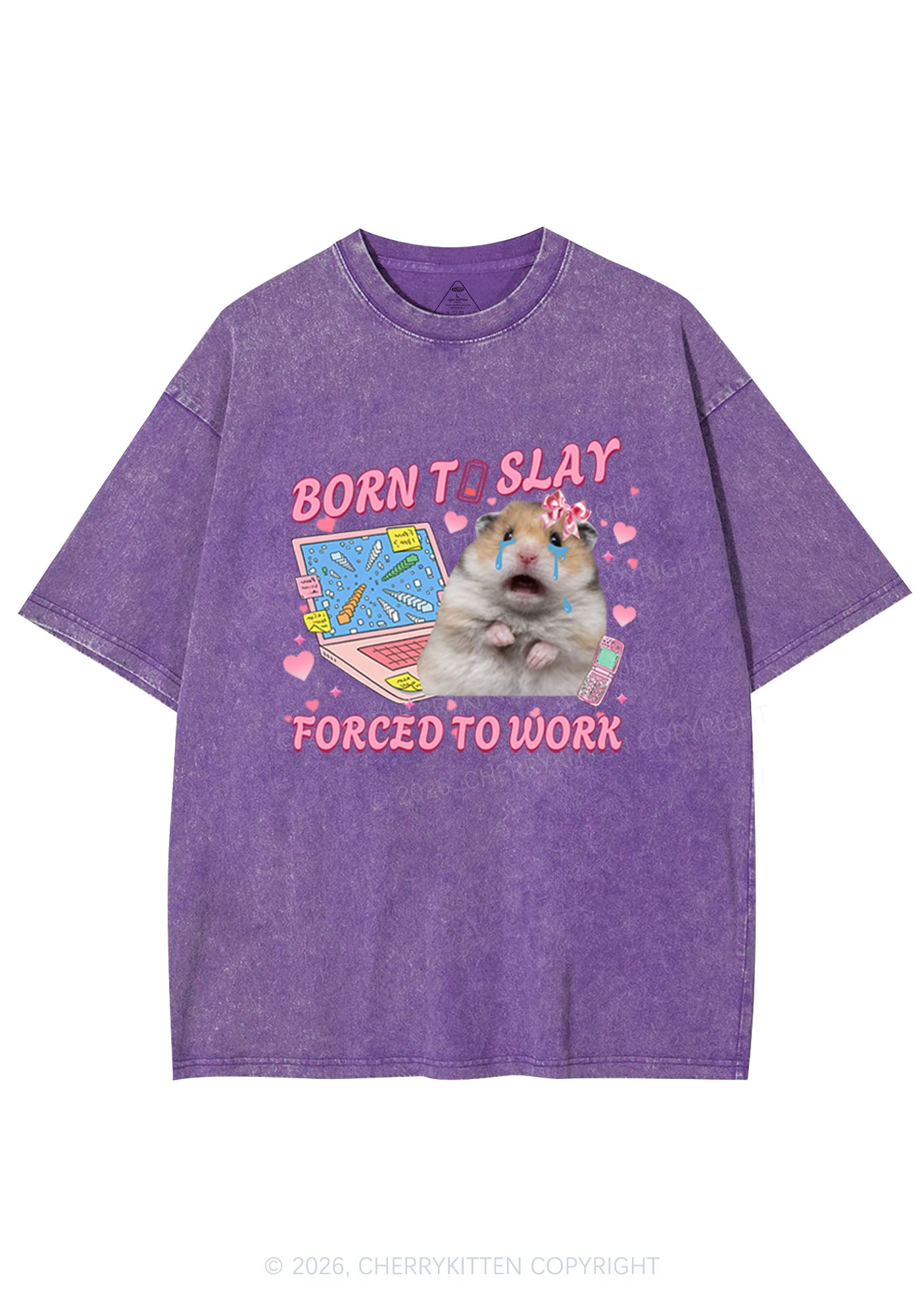 Custom Meme Born To Slay Y2K Shirts Washed Tee Cherrykitten