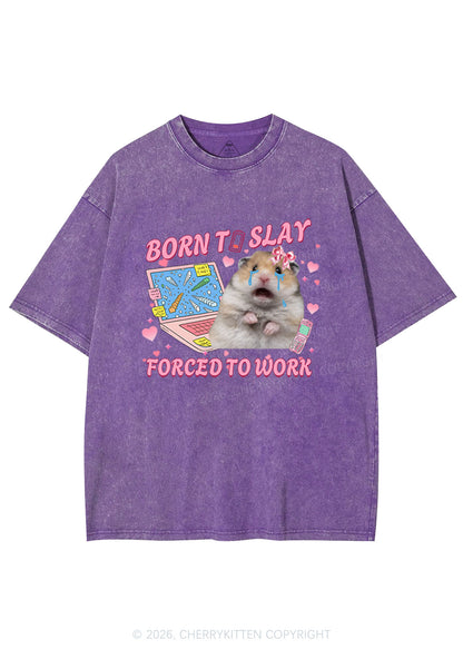 Custom Meme Born To Slay Y2K Shirts Washed Tee Cherrykitten