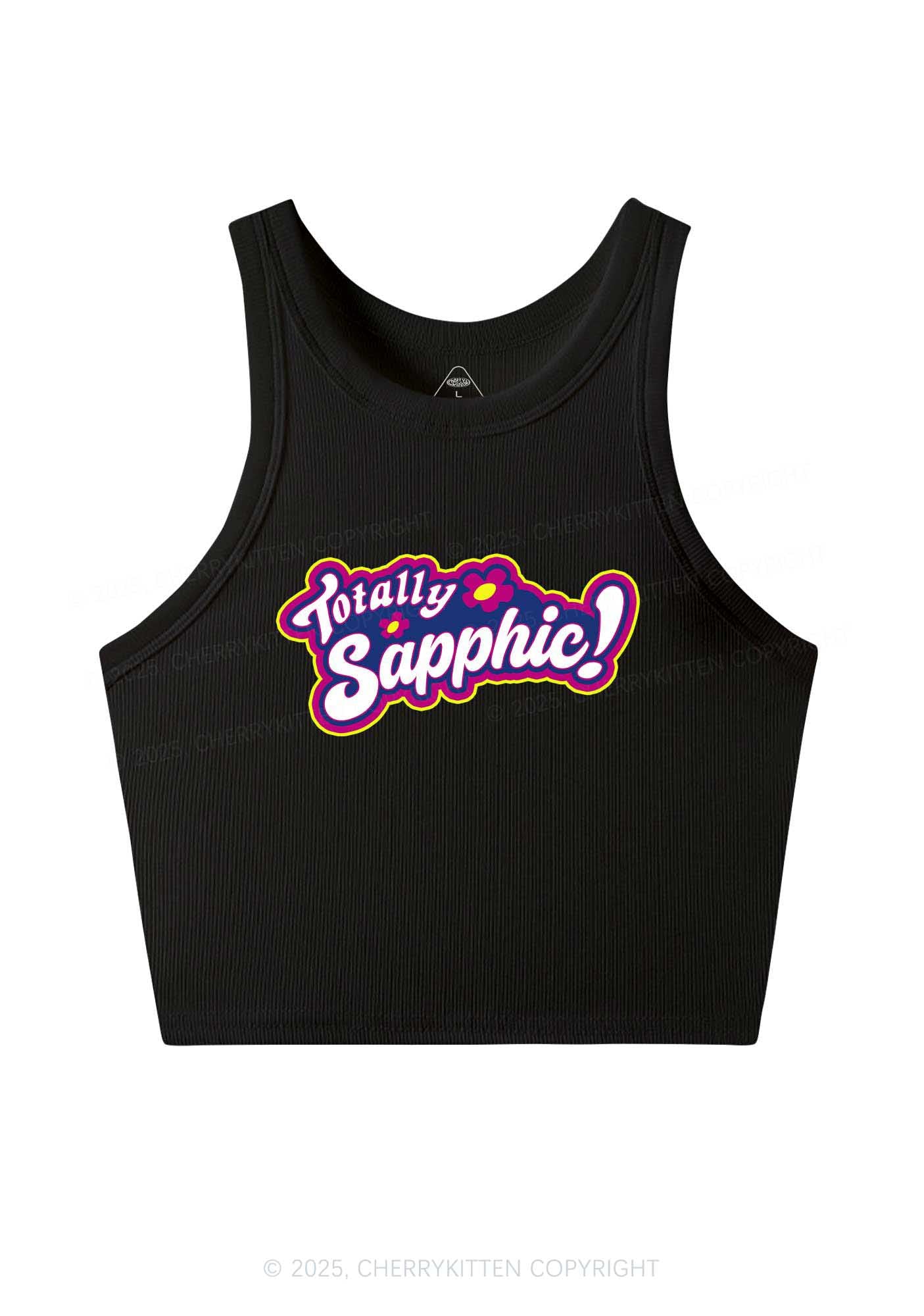 Totally Sapphic Pride Y2K Crop Tank Top Cherrykitten