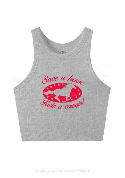 Star Horse Cowgirl Pride Y2K Crop Tank Top Cherrykitten