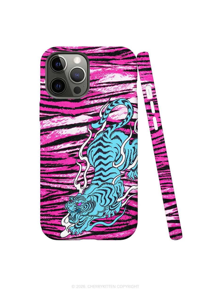 Blue Tiger Pink Zebra Stripe Y2K Phone Case Cherrykitten