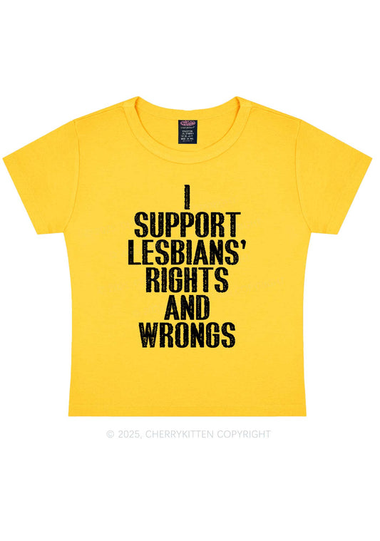 Support Lesbians Rights Pride Y2K Baby Tee Cherrykitten