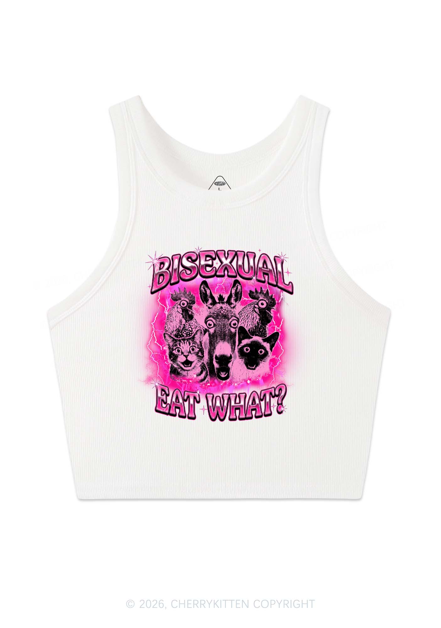 Bisexual Eat What Pride Y2K Crop Tank Top Cherrykitten