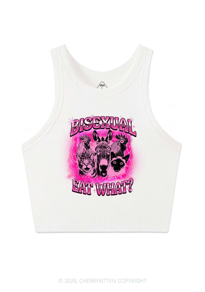 Bisexual Eat What Pride Y2K Crop Tank Top Cherrykitten