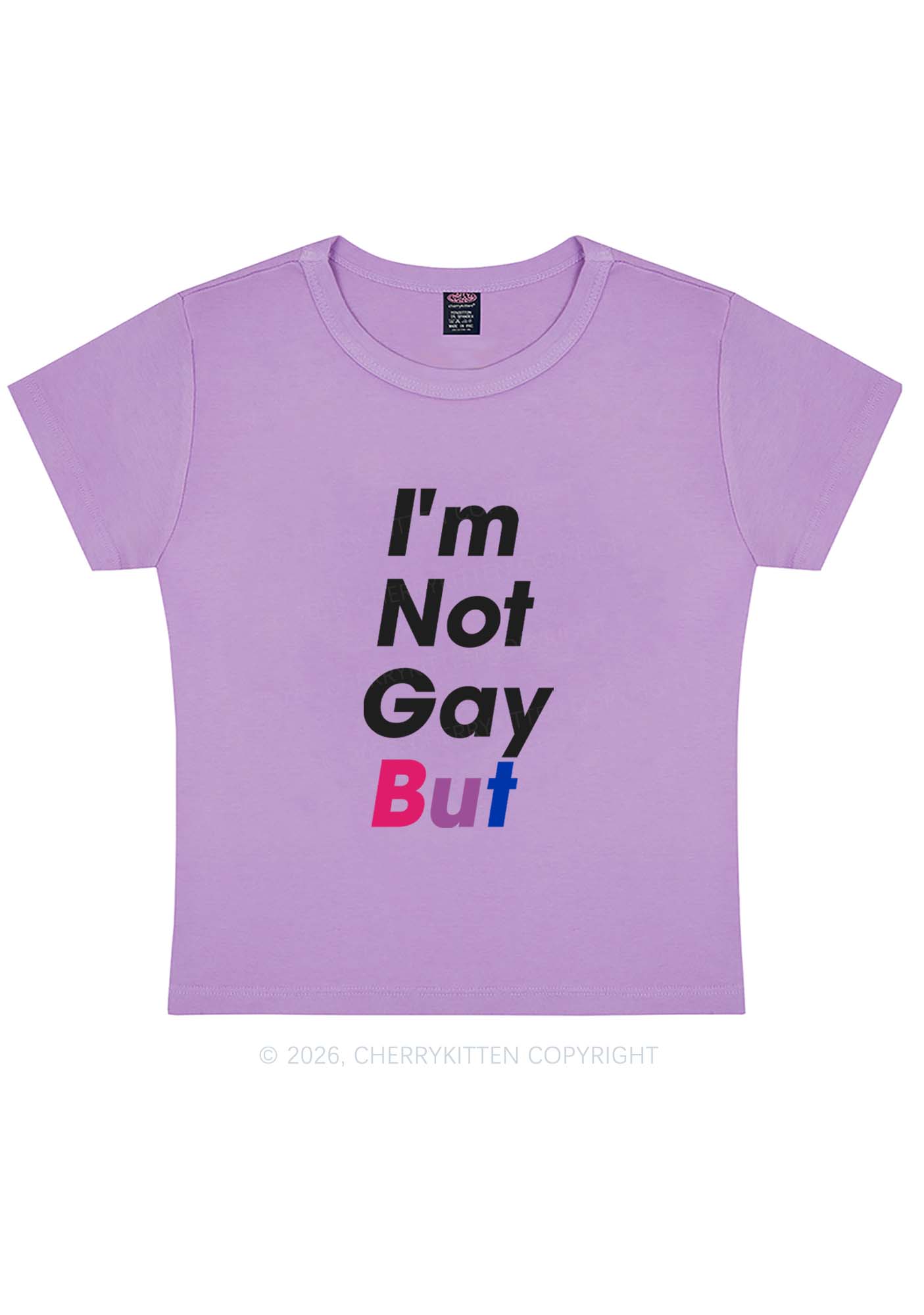 Im Not Gay But Pride Y2K Baby Tee Cherrykitten