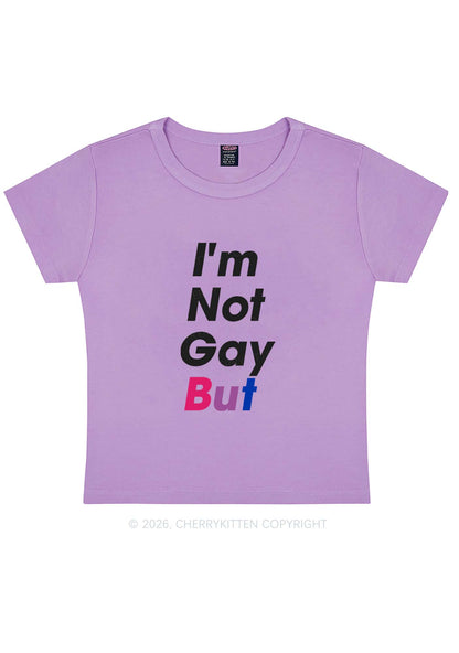 Im Not Gay But Pride Y2K Baby Tee Cherrykitten
