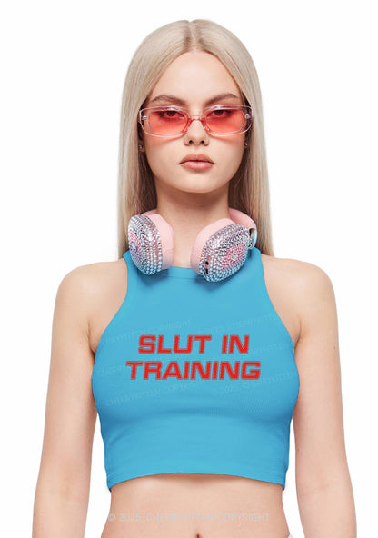 Slxt In Training Y2K Crop Tank Top Cherrykitten