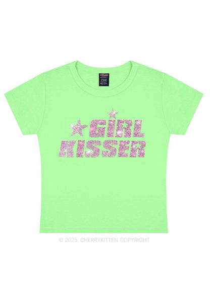 Rhinestone Girl kisser Pride Y2K Baby Tee Cherrykitten