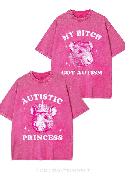 Autistic Princess Rats Y2K Valentine's Day Washed Tee Cherrykitten