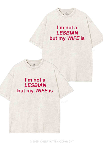 My Wife Is Lesbian Y2K Valentine's Day Washed Tee Cherrykitten