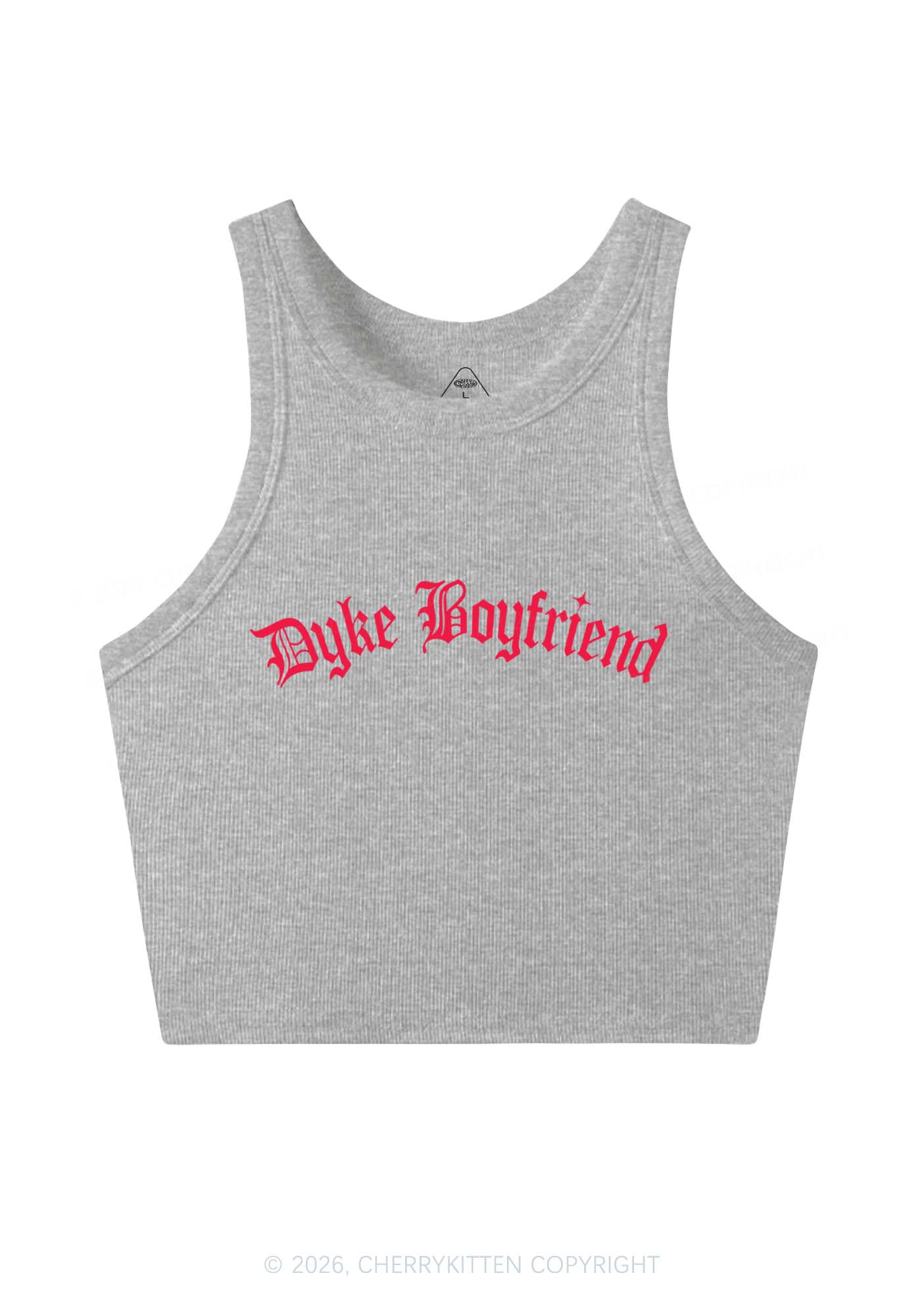 Dyke Boyfriend Pride Y2K Crop Tank Top Cherrykitten