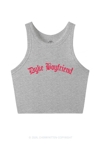 Dyke Boyfriend Pride Y2K Crop Tank Top Cherrykitten