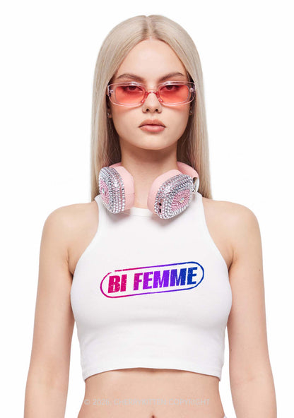 Bi Femme Pride Y2K Crop Tank Top Cherrykitten