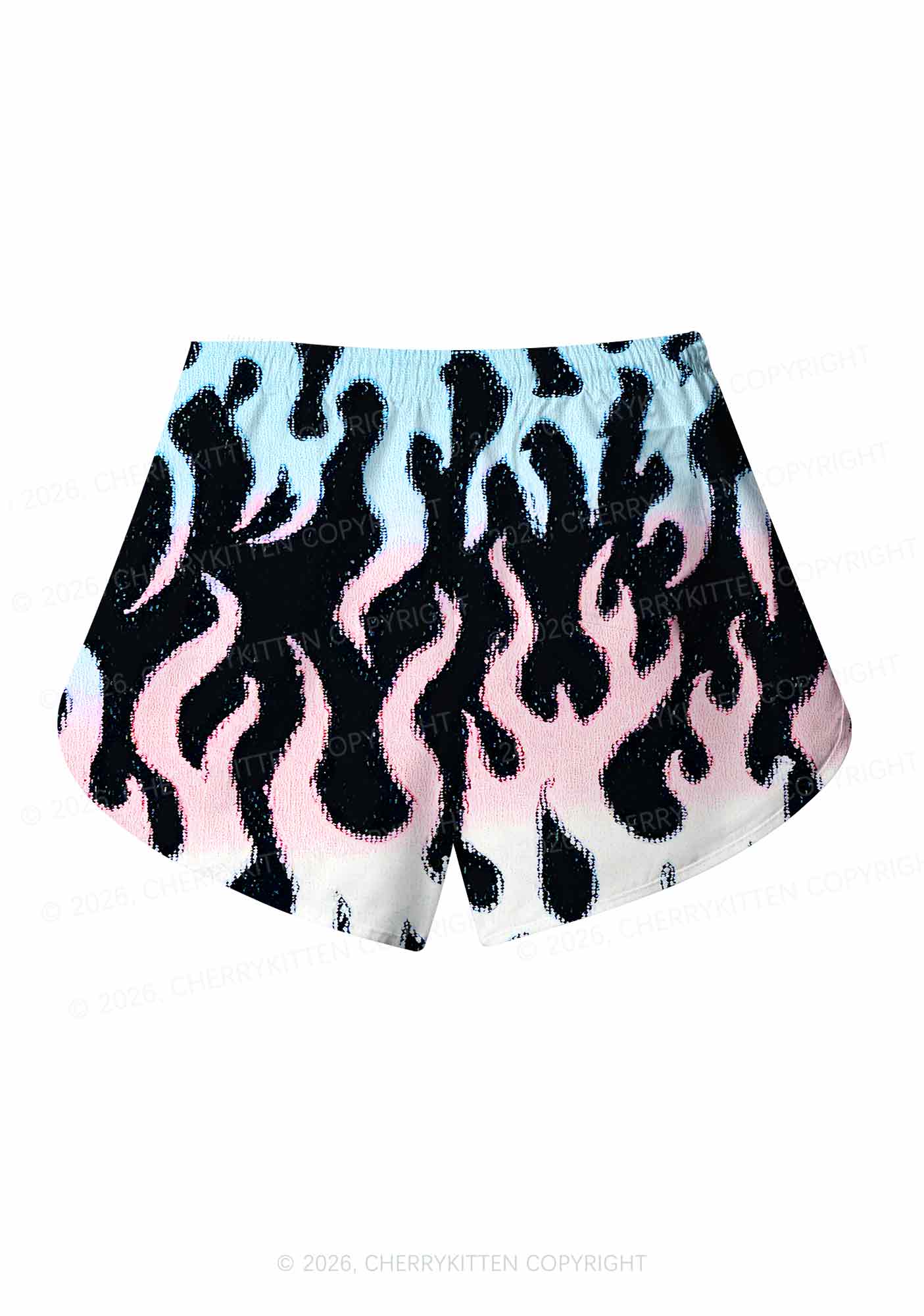 Trans Flame Pride Y2K Print Men Beach Shorts Cherrykitten