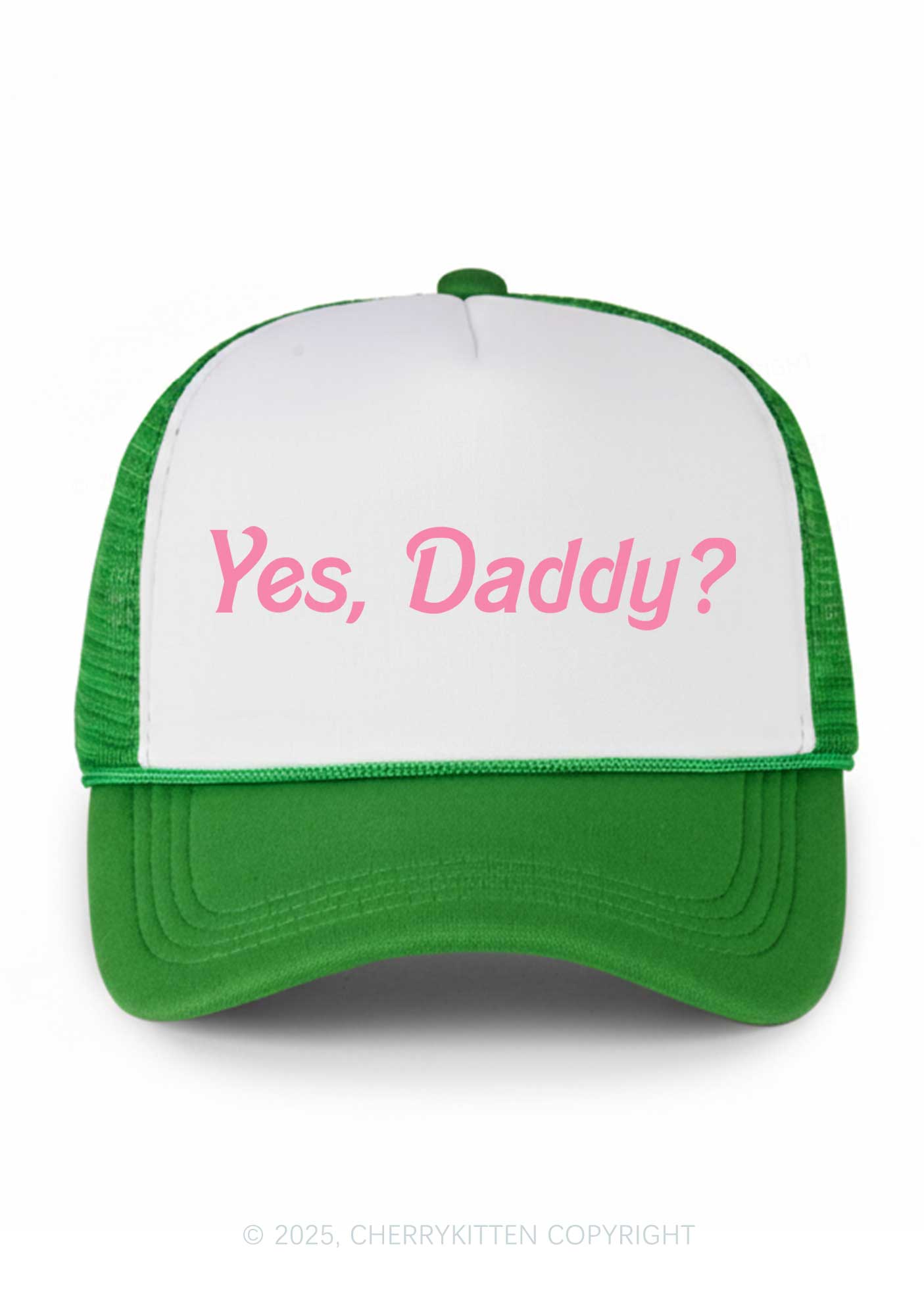 Yes Daddy Valentine's Day Y2K Colorblock Trucker Hat Cherrykitten