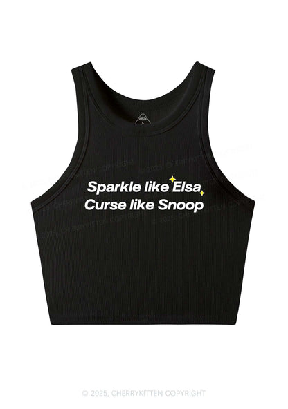 Sparkle Like Princess Y2K Crop Tank Top Cherrykitten