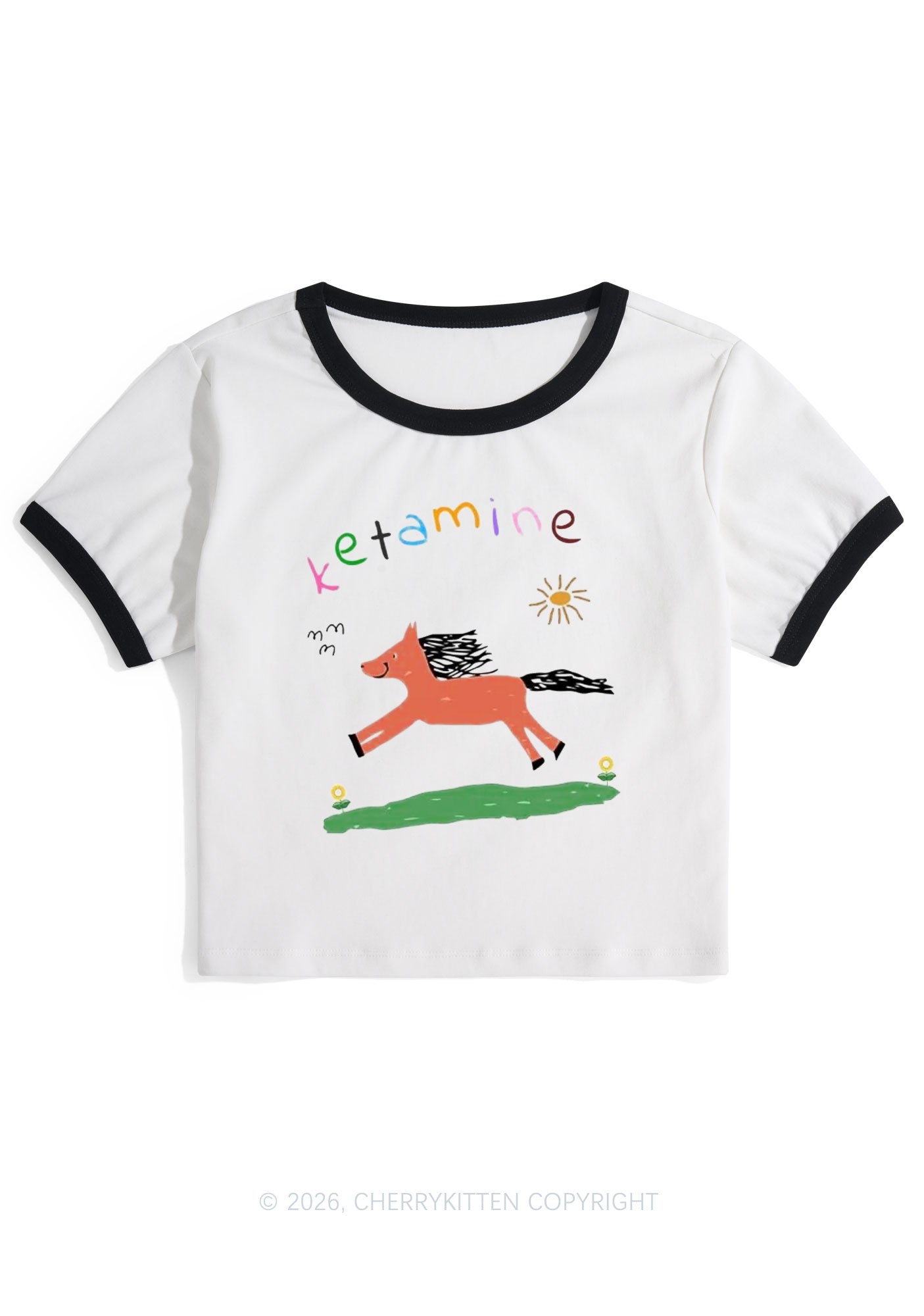 Orange Pony Y2K Ringer Tee Cherrykitten