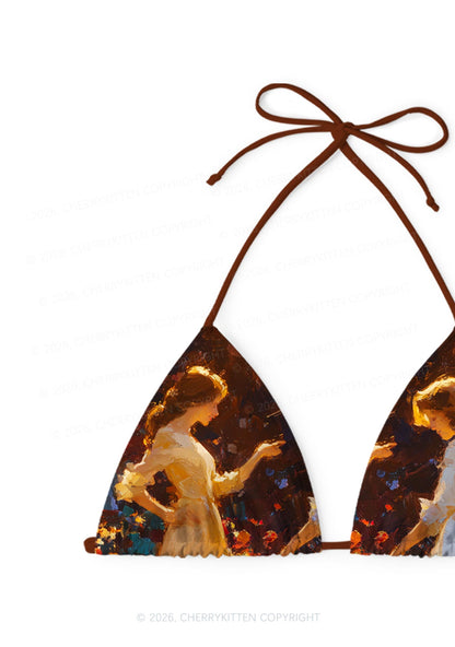 Dancing In Garden Pride Y2K Print Bikini Set Cherrykitten