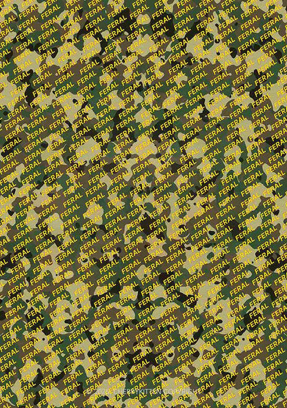 Wild Camouflage Feral Y2K Print Long Sleeve Pajama Set Cherrykitten