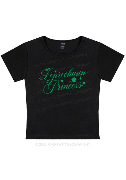 Leprechaun Princess St Patricks Y2K Baby Tee Cherrykitten