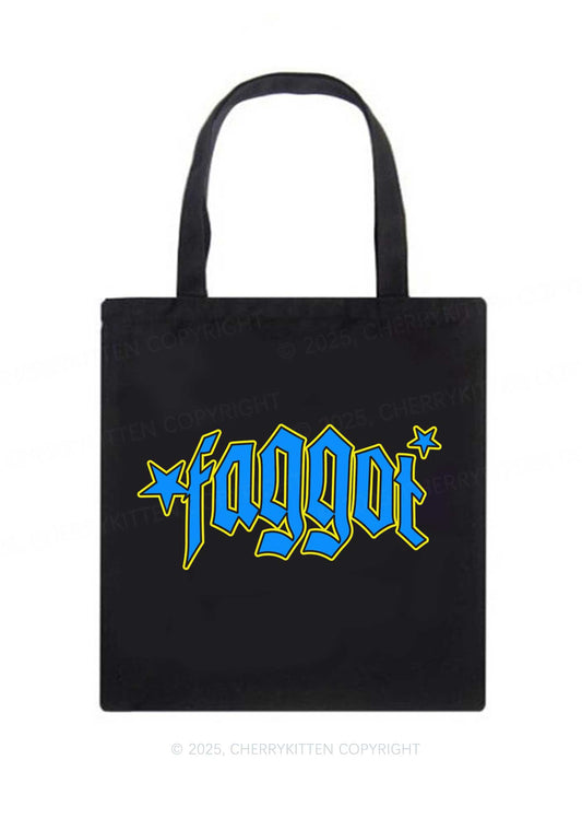 Faggot Stars Pride Y2K Canvas Tote Bag Cherrykitten