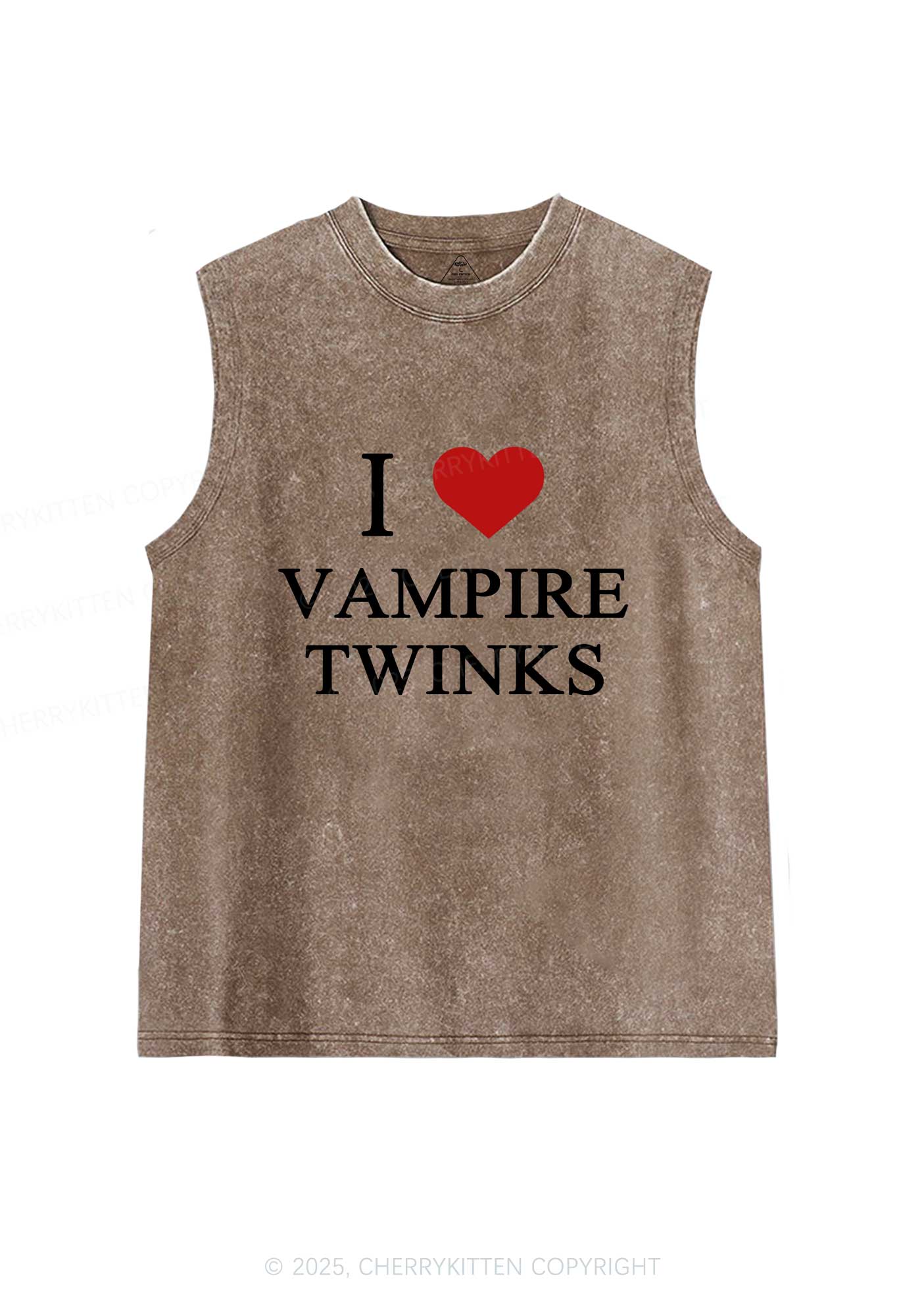 I Love Vampire Twinks Y2K Washed Muscle Tank Cherrykitten