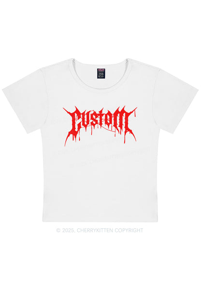 Custom Font Art Y2K Baby Tee Cherrykitten