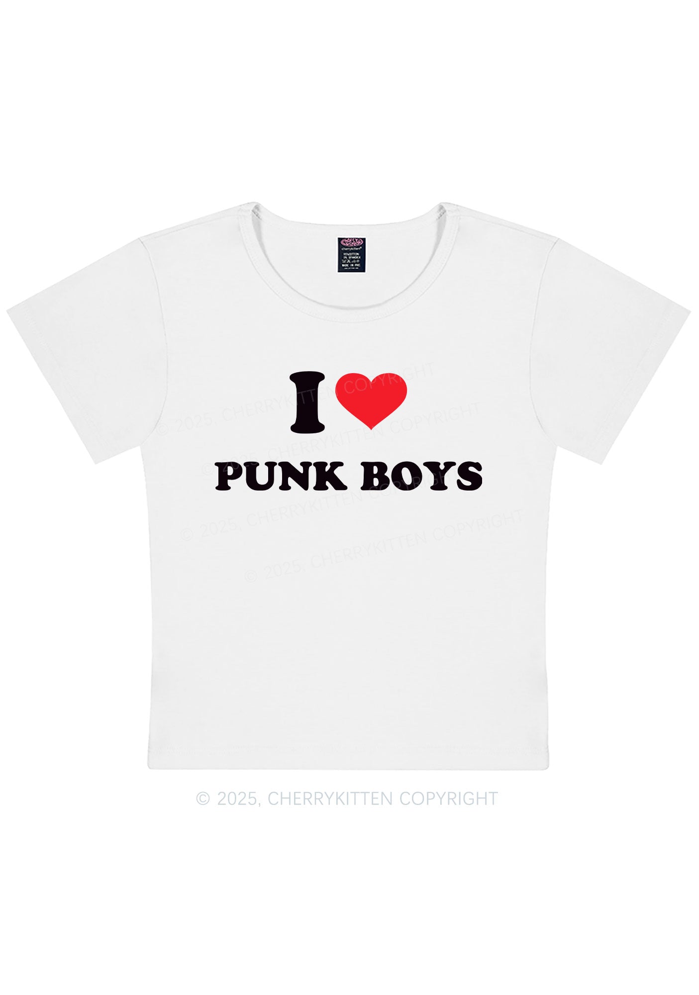 I Love Punk Boys Y2K Baby Tee Cherrykitten