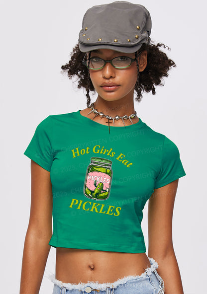 Hot Girls Eat Pickles Y2K Baby Tee Cherrykitten