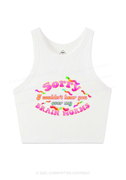 Brain Worms Y2K Crop Tank Top Cherrykitten