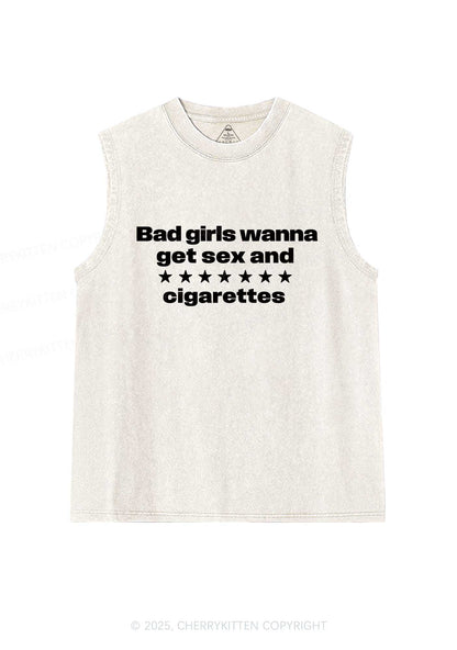 Wanna Sxx Cigarettes Y2K Washed Muscle Tank Cherrykitten