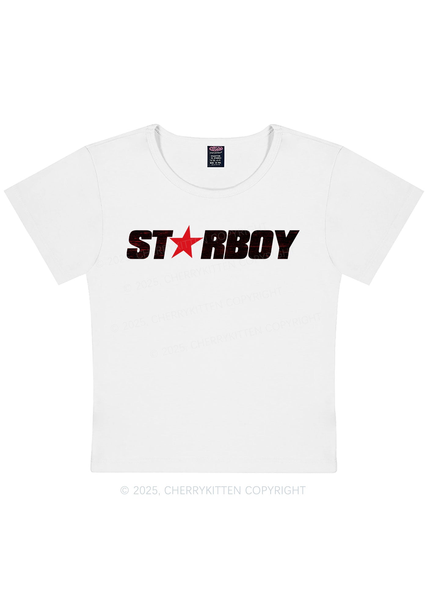 Red Starboy Y2K Baby Tee Cherrykitten
