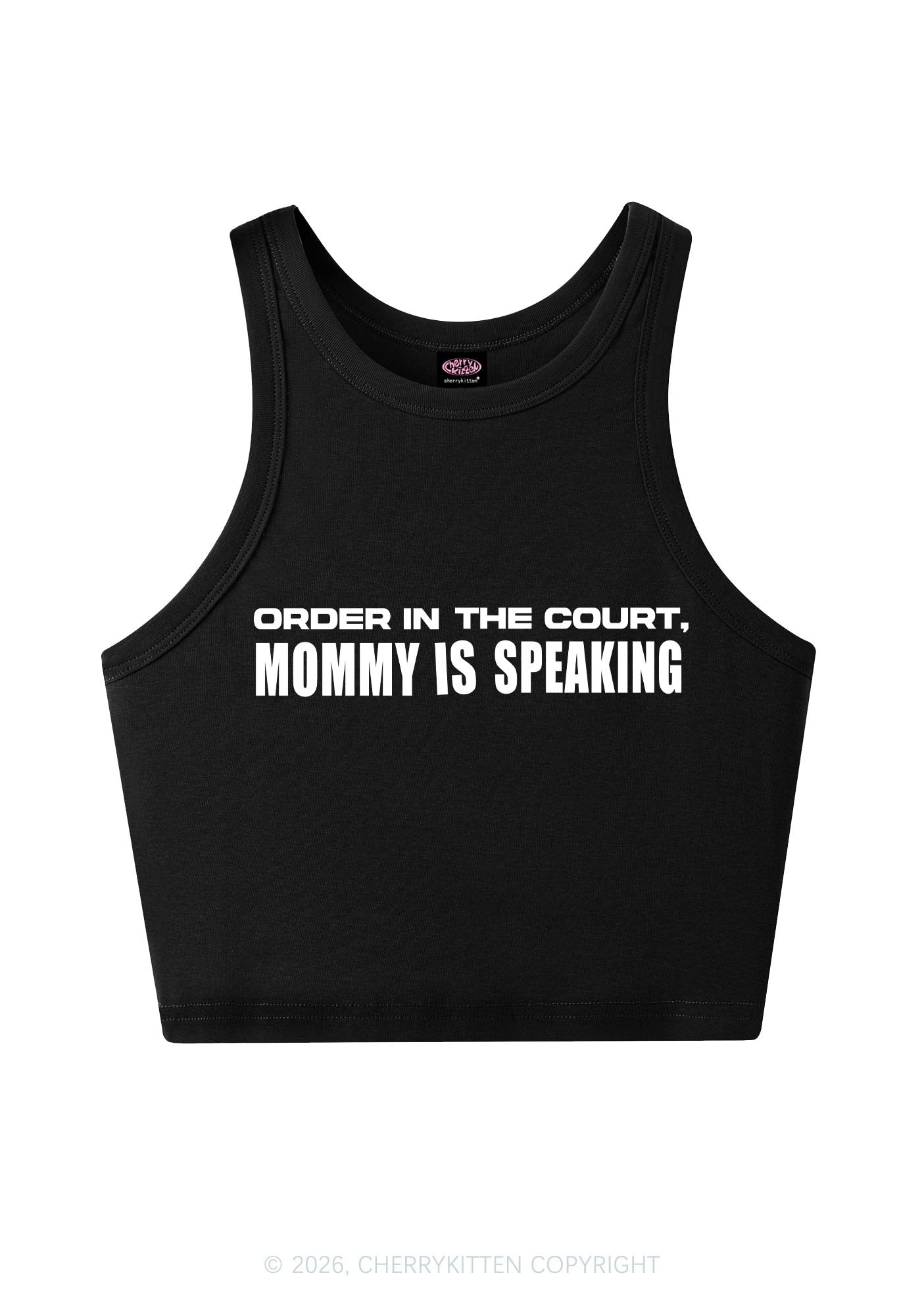 Mommy Is Speaking Y2K Crop Tank Top Cherrykitten