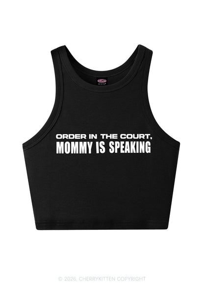 Mommy Is Speaking Y2K Crop Tank Top Cherrykitten