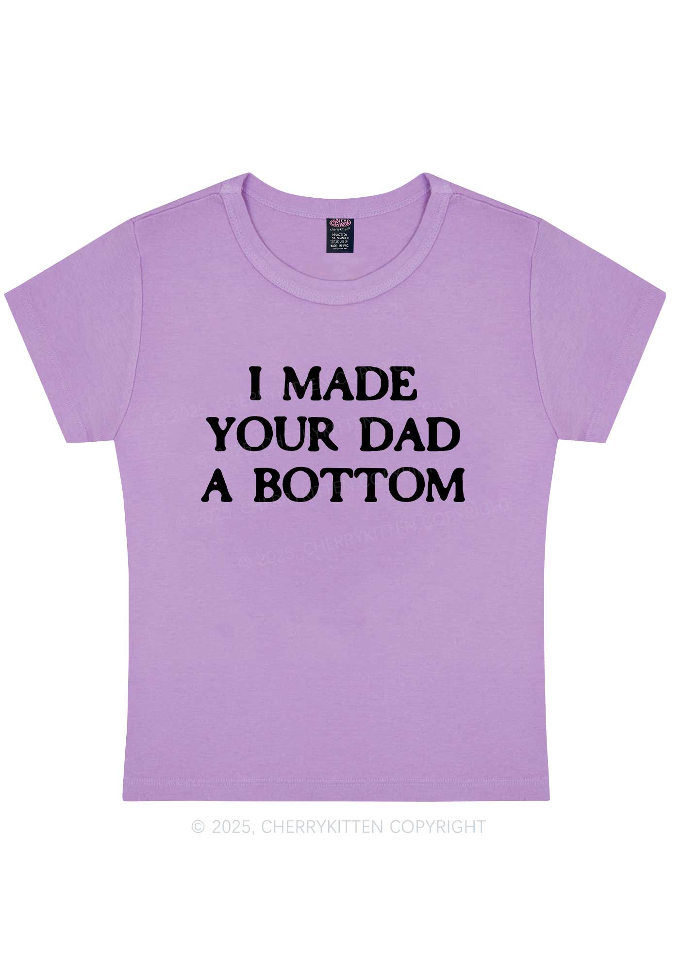 Made Your Dad Bottom Pride Y2K Baby Tee Cherrykitten