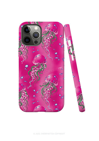 Hot Pink Jellyfish Bubble Y2K Phone Case Cherrykitten