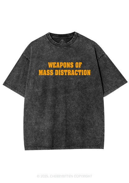 Weapons Of Mass Distraction Y2K Shirts Washed Tee Cherrykitten