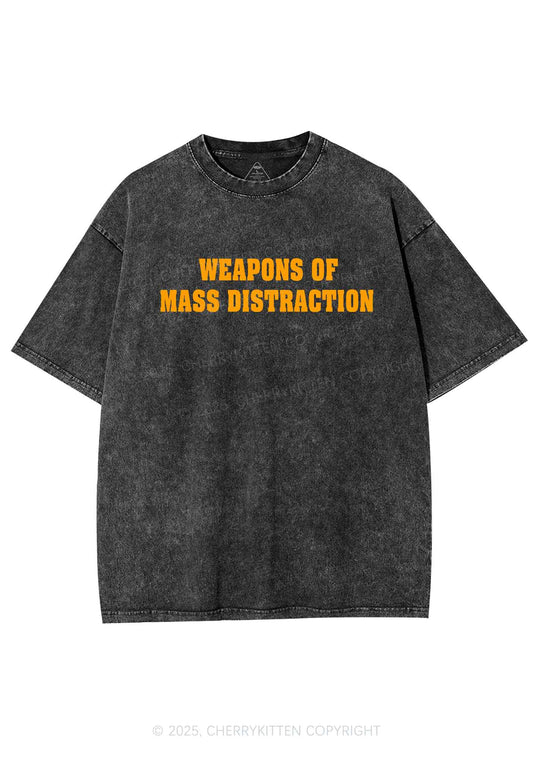 Weapons Of Mass Distraction Y2K Shirts Washed Tee Cherrykitten
