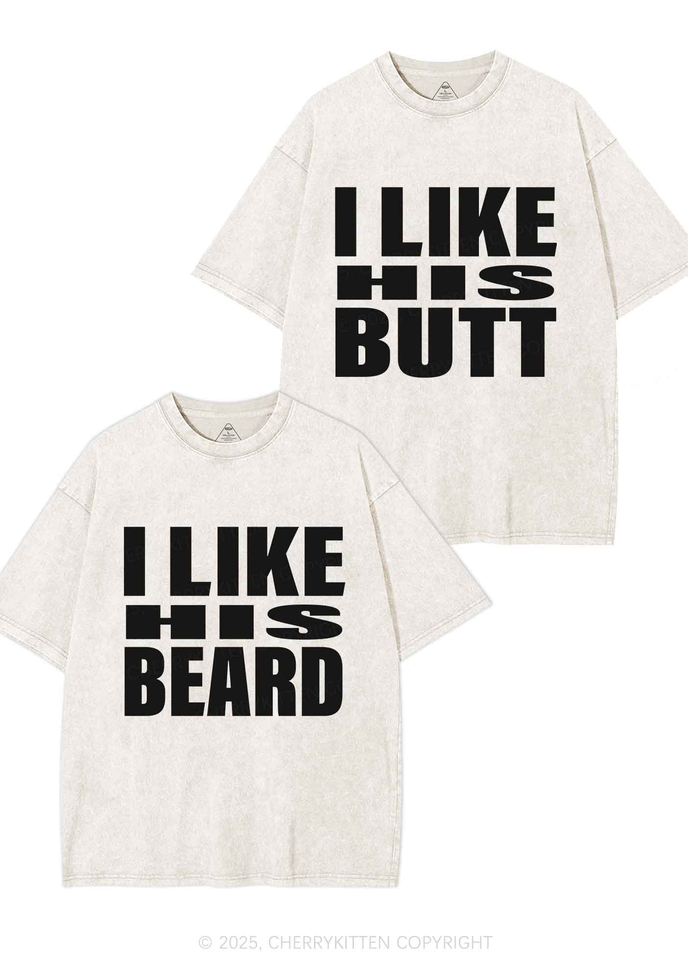 I Like His Beard Y2K Valentine's Day Washed Tee Cherrykitten