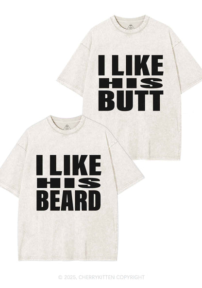 I Like His Beard Y2K Valentine's Day Washed Tee Cherrykitten