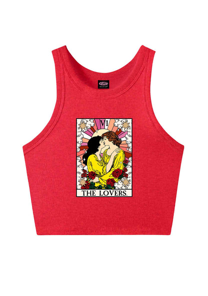 Kissing Lesbians Pride Y2K Crop Tank Top Cherrykitten