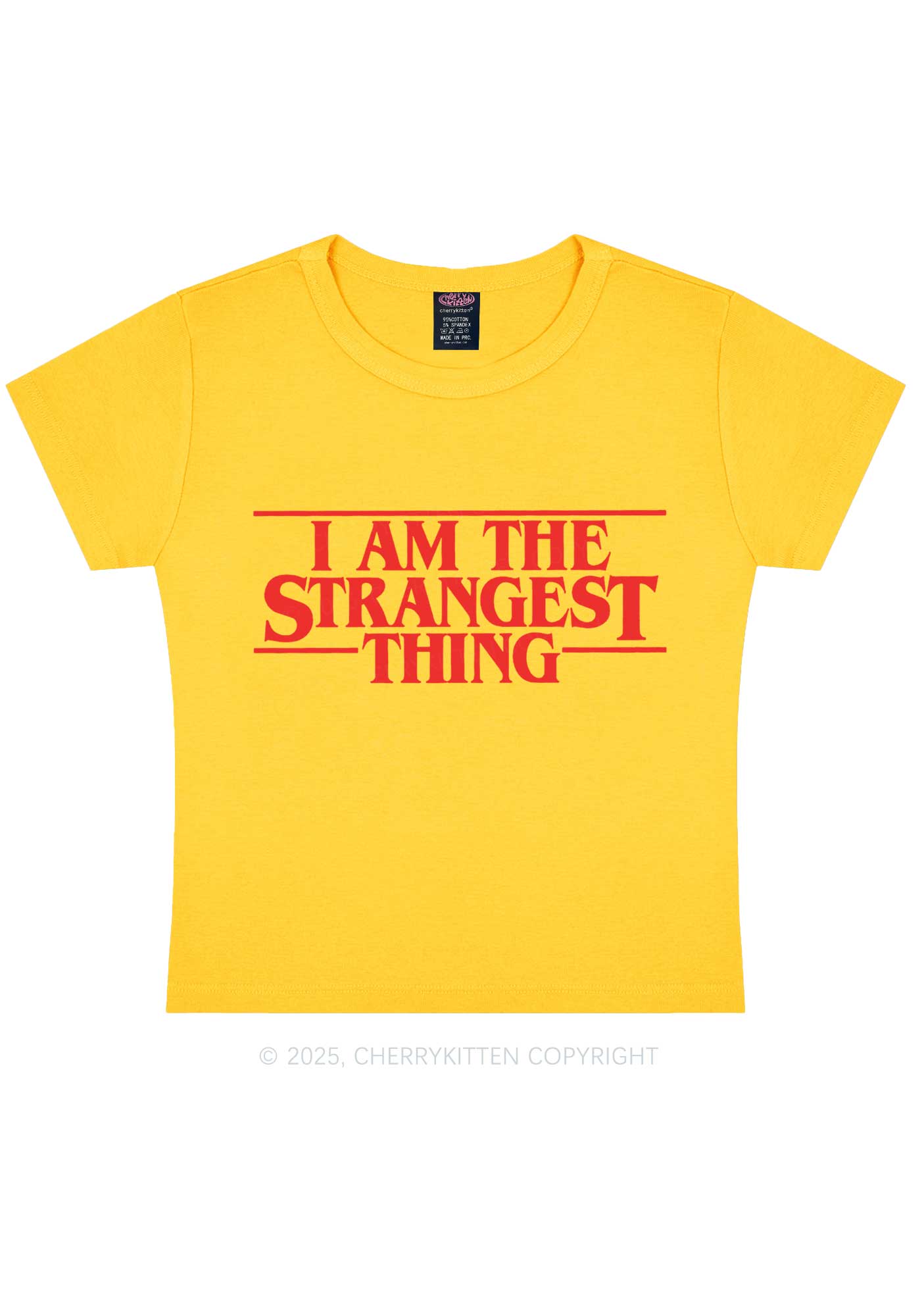 I Am The Strangest Thing Y2K Baby Tee Cherrykitten