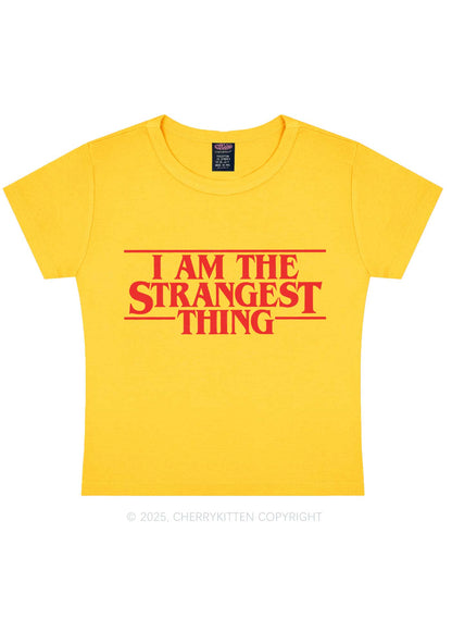 I Am The Strangest Thing Y2K Baby Tee Cherrykitten