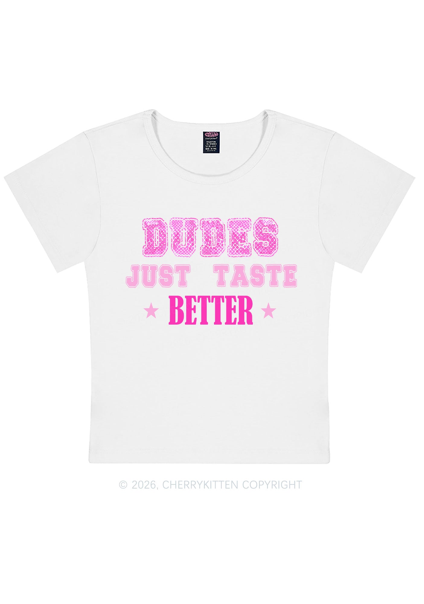 Dudes Just Taste Better Pride Y2K Baby Tee Cherrykitten