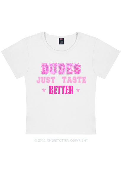 Dudes Just Taste Better Pride Y2K Baby Tee Cherrykitten