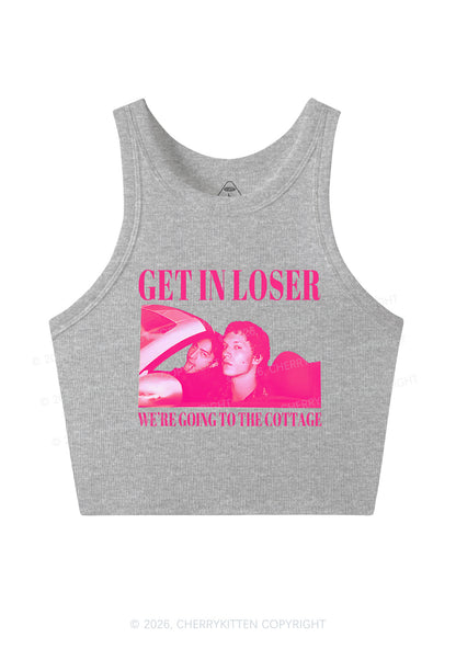 Get In Loser HR Y2K Crop Tank Top Cherrykitten