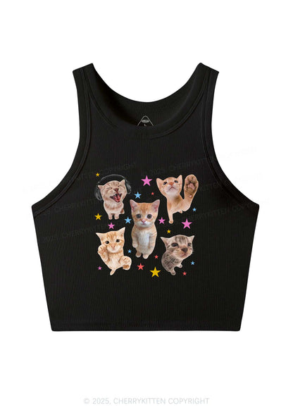 Adorable Cats Y2K Crop Tank Top Cherrykitten